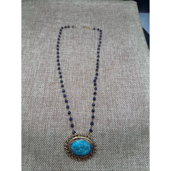 Rarities by Carol Brodie Turquoise & Blue Gemstone Pendant Necklace Collector’s - Picture 3 of 11